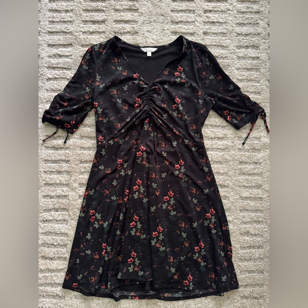 LC Lauren Conrad Black Floral Dress